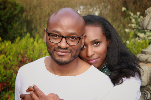 photograph of husband and wife in the park